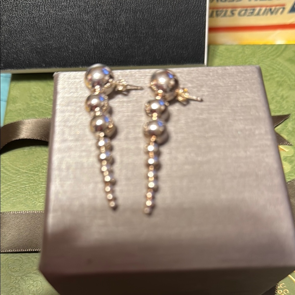 Elegant 925 sterling Silver Drop Earrings